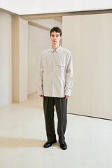 UTILITY CURVED POCKET OXFORD SHIRT SAND GREY (6621864394870)