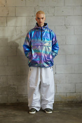 コージーフーデッドアノラックジャケット/BSR2223FWJK087 COZY HOODED ANORAK JACKET HOLOGRAM BLUE