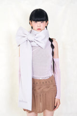 Ribbon Muffler_White Gray