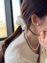 [92.5silver] コットンパールピアス