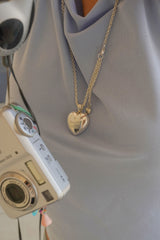 Memory heart locket necklace (Silver) 