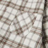 Loose wool check shirts Beige