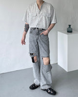 SI リブドジーンズ / SI ripped jeans (2 colors)