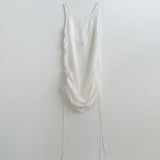 2ウェイシャーリングシアーロングワンピース / 2 WAY SHIRRING SHEER LONG OPS (WHITE)