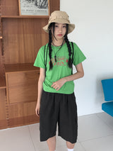 パーシフィックY2Kレタリングセミクロップ半袖Tシャツ