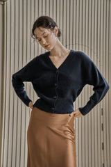Vボタンカーディガン/V BUTTON CARDIGAN_SMOKE