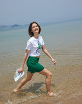 グランマ プリント クロップ Tシャツ / GRANDMA PRINTED CROP T-SHIRT GREEN