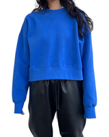 エンボスクロップドスウェット / Emboss Cropped Sweat-BLUE