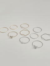 【5本セット】Cree Butterfly レイヤードリングセット