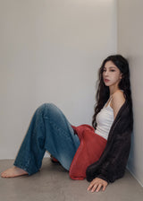 (UNISEX) ダーティーペイントウォッシングカーディガン