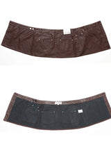 Pigment Vintage Vegan Leather SKIRT (BR)