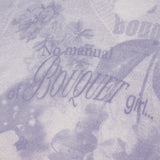 BOUQUET GIRL GRAPHIC V-NECK LOOSE FIT KNIT [LAVENDER]