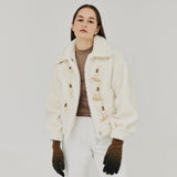 エコファーダッフルジャケット / ECO FUR DUFFLE JACKET (IVORY)