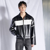 スリットレザージャケット / Slit Leather Jacket (Black)