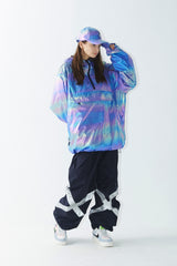 コージーフーデッドアノラックジャケット/BSR2223FWJK087 COZY HOODED ANORAK JACKET HOLOGRAM BLUE