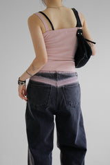 ピンクラインデニムパンツ / pink line denim pants