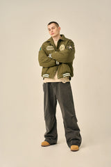 OVER PATCH PADDED BLOUSON - KHAKI