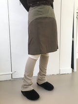 Musti カラーコンビネーションパッド入りツーウェイミディスカート