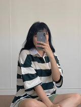 デートストライプオーバーフィットTシャツ