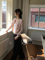 [ウール/カシミヤ] ネリーベーシックスプリングラウンドカーディガン