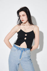 チェーンノースリーブトップ/CHAIN SLEEVELESS TOP