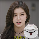 Burgundy Heart Earring and Choker Set