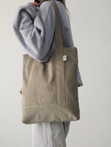 コーデュロイシンプルラインバッグ (khaki gray)