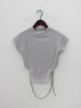 レグランストリングクロップTシャツ / Reglan String Crop T-shirt (4color)