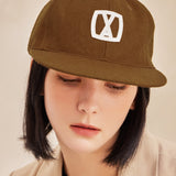 VA Square Applique Wool Baseball Cap / Brown