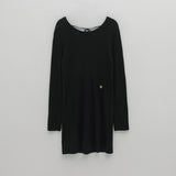 (OP-6130)バックストラップポイントニットドレス