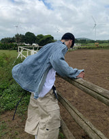 No.0344 ウォッシュドデニムオーバーシャツ