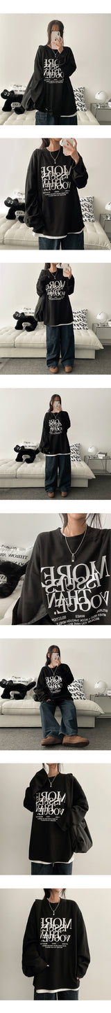 Moor オーバーサイズ フィット アンド プリーツ ロング スリーブ T シャツ