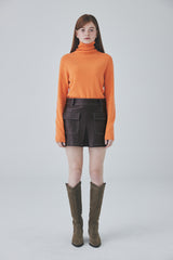 ホールガーメントカシミアタートルネックニット / Whole Garment Cashmere Turtleneck Knit [Orange]