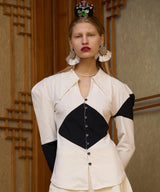 MIX BUTTON DOWN SHIRT (WHITE)