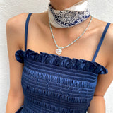 ベイビーブルー＆クリアハートネックレス/BABY BLUE&CLAER HEART NECKLACE