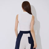 カラーハーフジップアップクロップタンクトップ/TOP(9354) Collar Half Zip Up Crop Nash