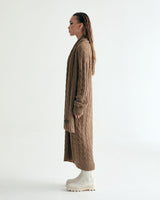 ALPACA CABLE KNIT MUFFLER & ONEPIECE SET - COCOA (6635997102198)