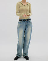 サンディングウォッシュローライズデニムパンツ / Sanding Wash Low Rise Denim Pants