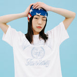UNIVERSITY EMB SS TEE WHITE(CV2CMUT516A) (6691127951478)