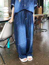 Deep ocean denim set up pants 