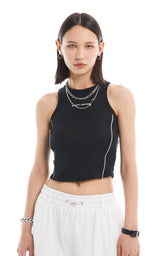 リフレクティブパイピングクロップトップ