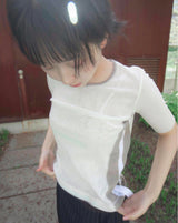 ストラップメッシュTシャツ_ beige