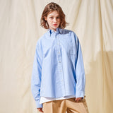 VZロゴビックオーバーフィットオックスフォードシャツスカイブルー/VZ Logo Big Over Fit Oxford Shirt Skyblue (6683361050742)