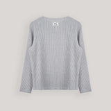 グレーワッフルボタンTシャツ