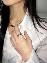 Taryn Y2K cubic star open ring ring