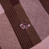 CHECK PATTERN KNIT LONG SKIRT [BROWN]
