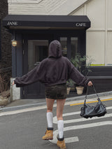 スーペリアルレタリングクロップバルーンフード
