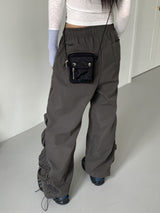 カーズサイドシャーリングツーウェイジョガーロングワイドパンツ /  Cards side shirring two-way jogger long wide pants