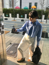 ルーズクロップシャツ