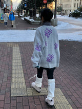 Snow blossom cardigan